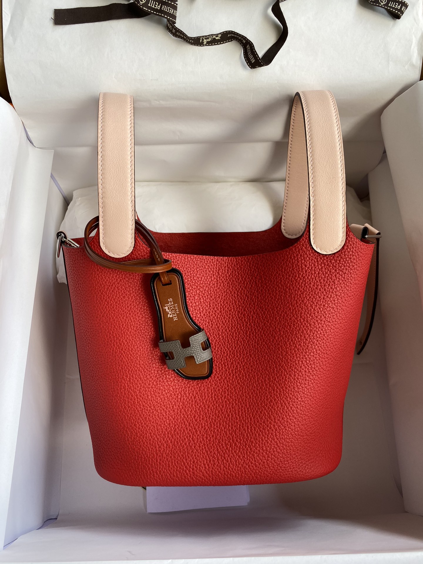 Hermes Picotin Lock 18 Bag In Pink/Red Clemence Leather